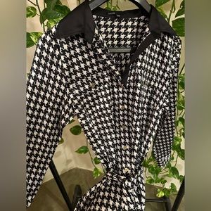 Chaus Black & White houndstooth mini dress